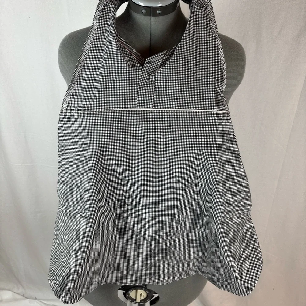 Bib For Adult | Handcrafted Dignity‎ Cover | Blk/Wht Pld Button-Up | 19